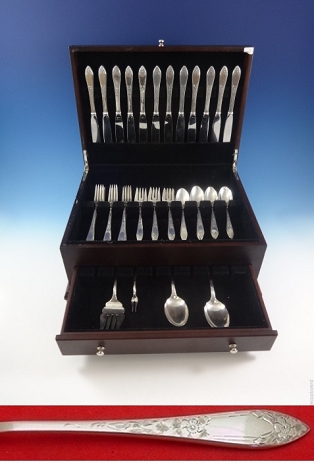 Lady Claire by Stieff Sterling Silver Flatware Set For 12 Service 52 Pieces